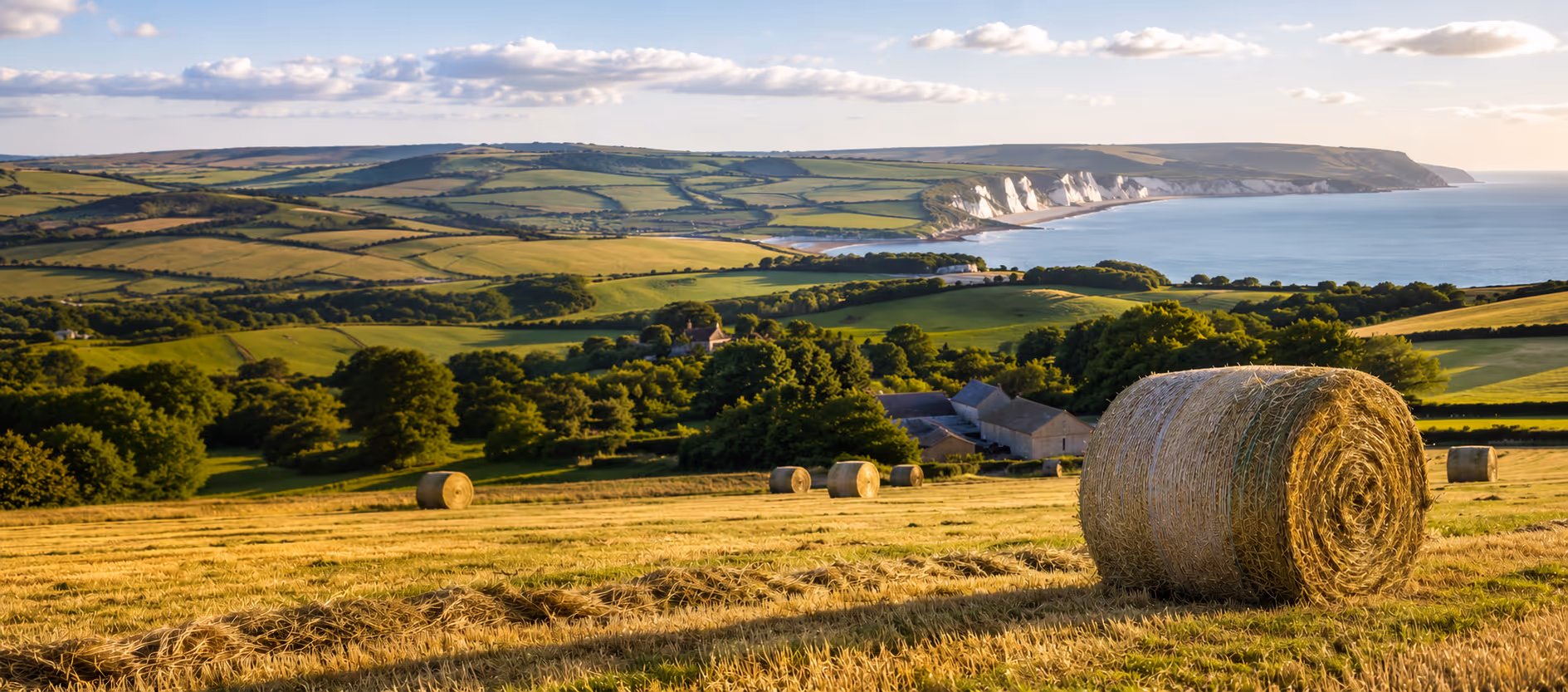 image of the diorset coastline at sunset