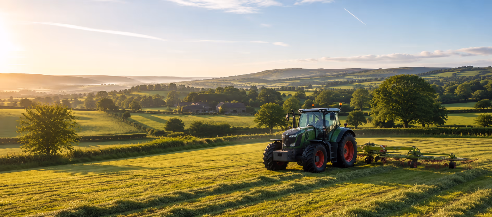 tractor working in a field in southern uk